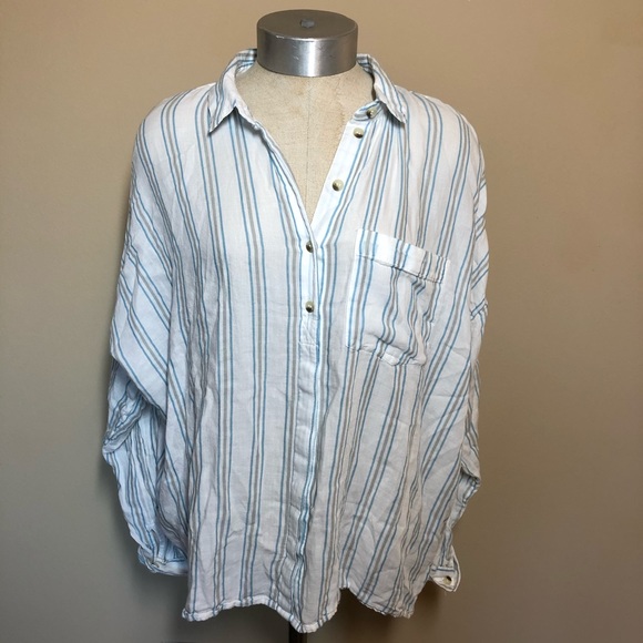 Urban Outfitters Tops - UO BDG striped button cotton long sleeve top